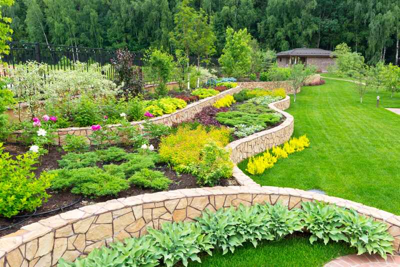 Landscaping project of an outdoor garden